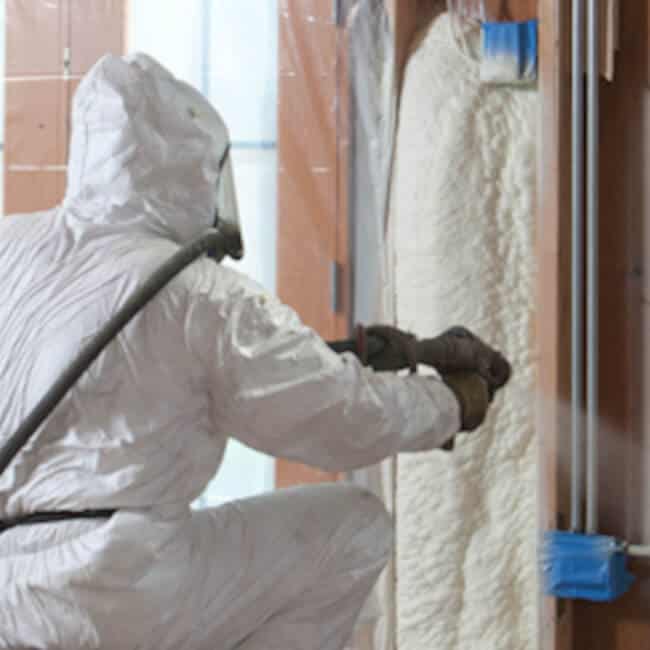 spraying foam insulation