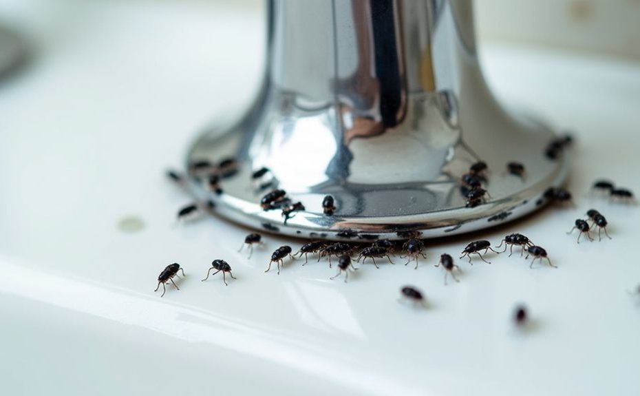 tiny black bathroom bugs
