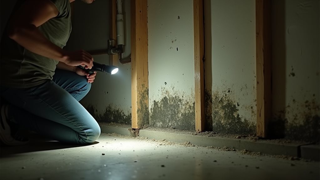 inspect damp prone areas methodically