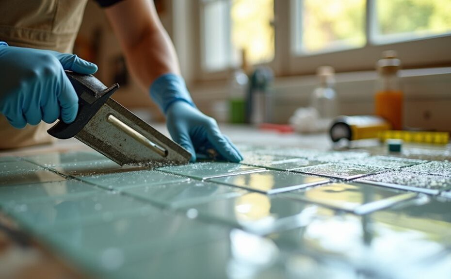 precision cuts for glass backsplash