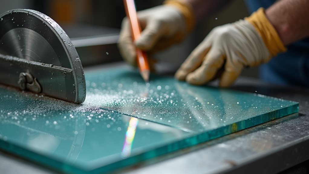 prepare glass specific wet saw setup