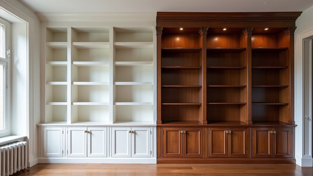 prefabricated versus custom bookshelf pricing