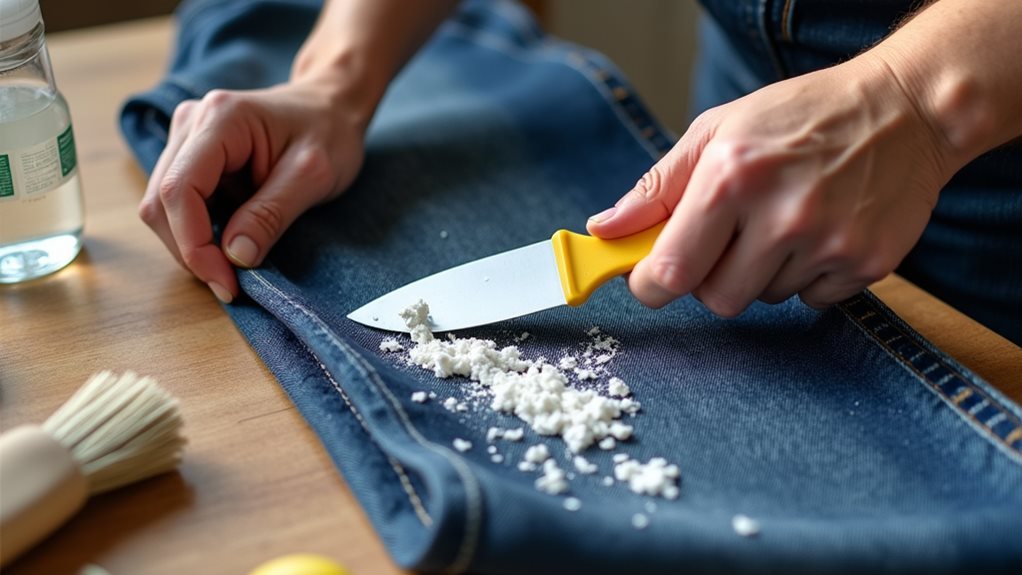 soak dissolve scrape wash