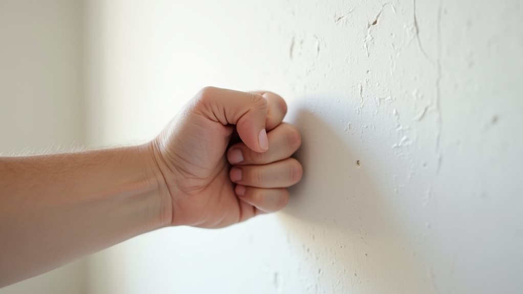 tap walls to locate studs