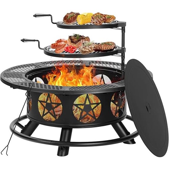 36 Inch Fire Pit with 2 Grills