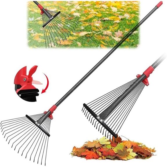 76 Inch Adjustable Metal Rake for Leaves