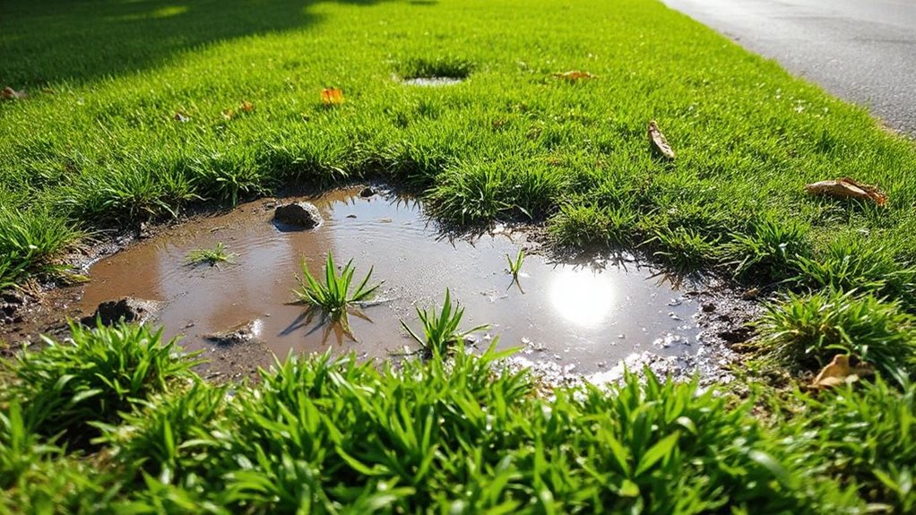 compacted soil causing puddles