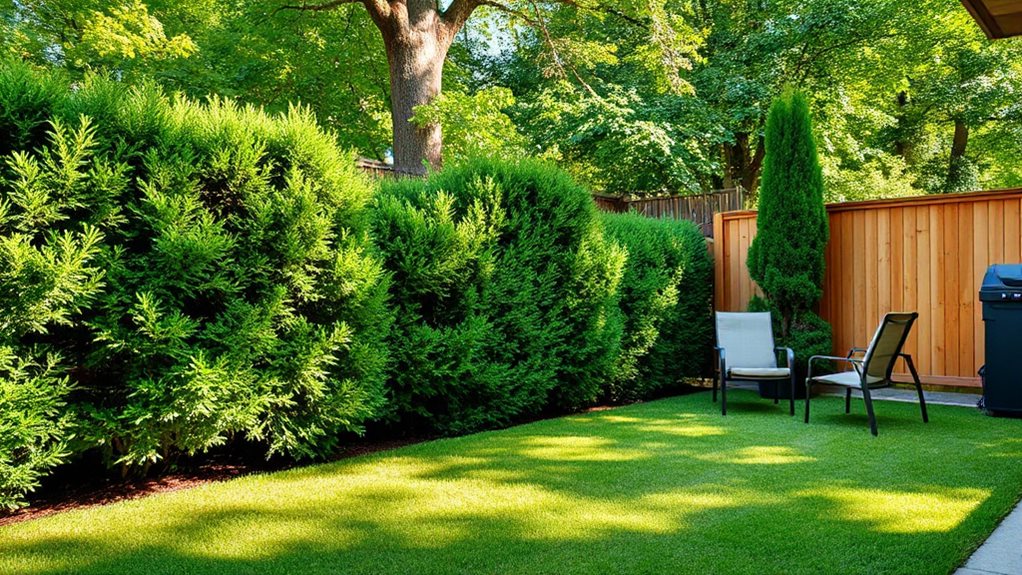 narrow evergreen low maintenance screen