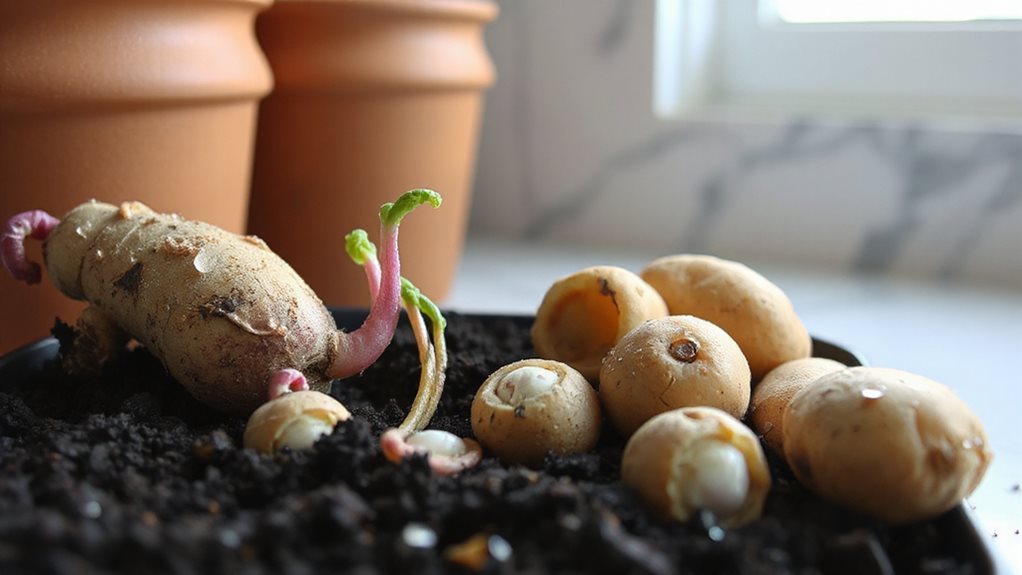 regrow ginger and potatoes