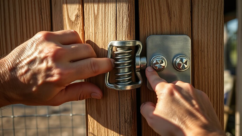 self locking predator proof door hardware