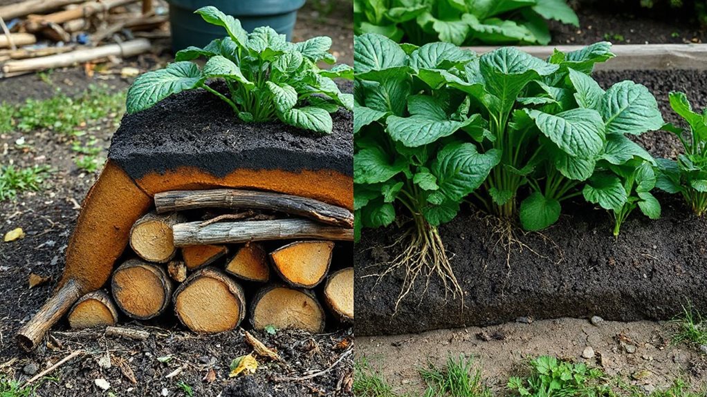 decaying wood powered raised beds