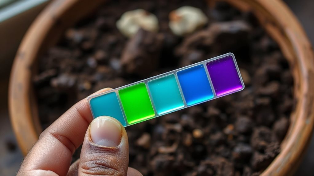 dip strip in soil solution