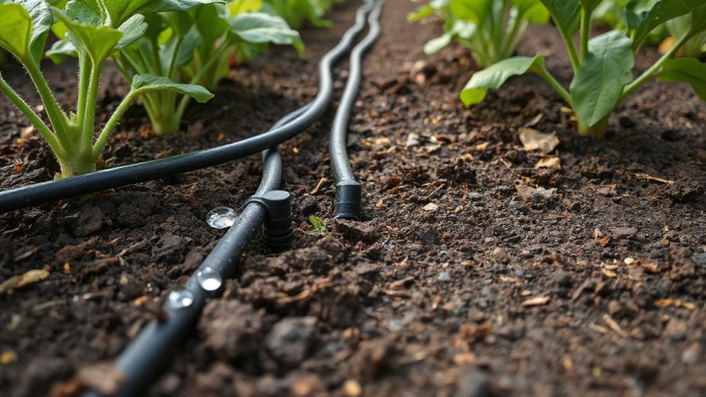 drip irrigation reduces weeds erosion