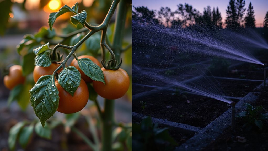 evening watering conserves moisture