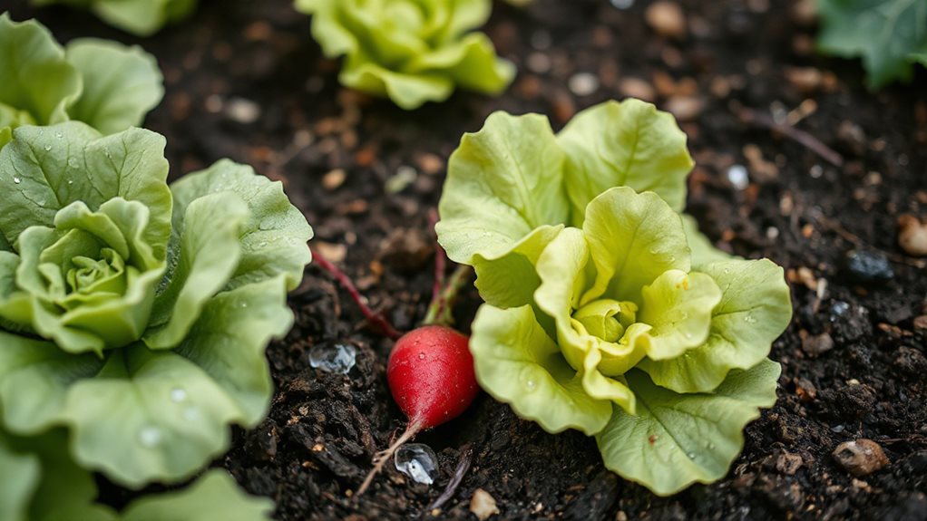 interplant radishes with lettuce