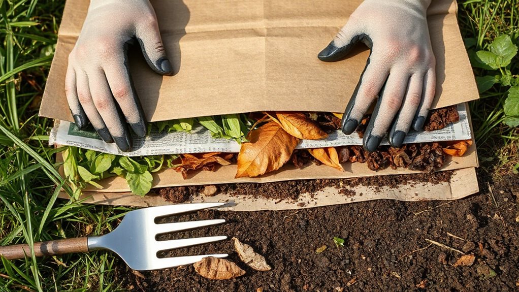 layered no till compost gardening