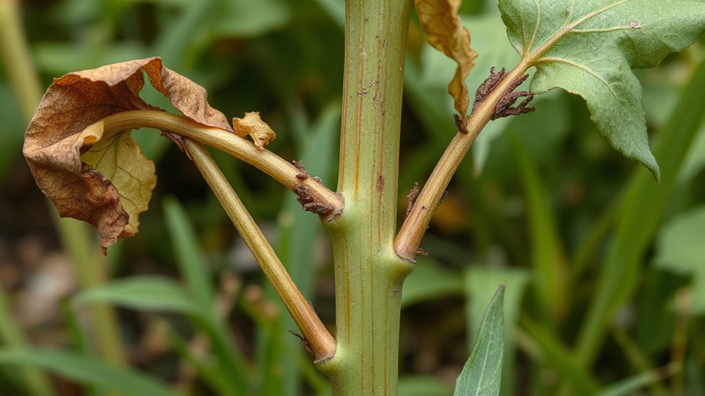 potassium deficiency weakens stems