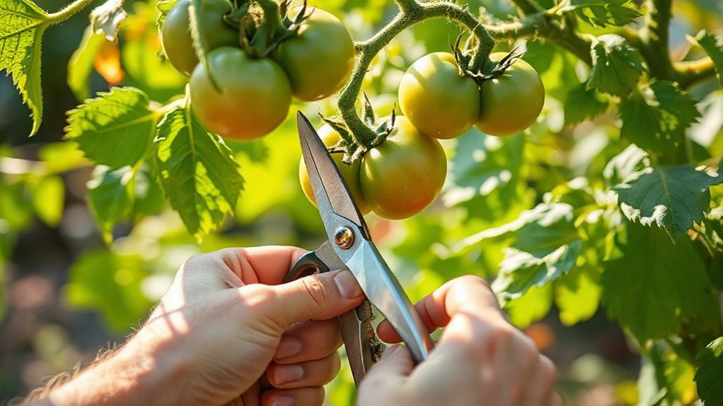 prune tomatoes for larger fruit