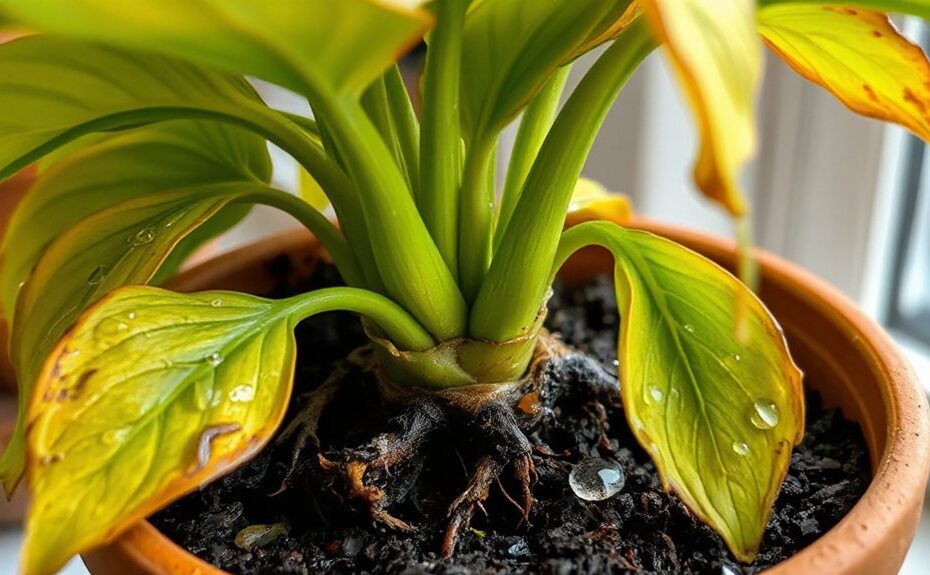 roots rotting from excess water