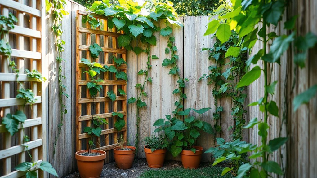 train vines up trellises