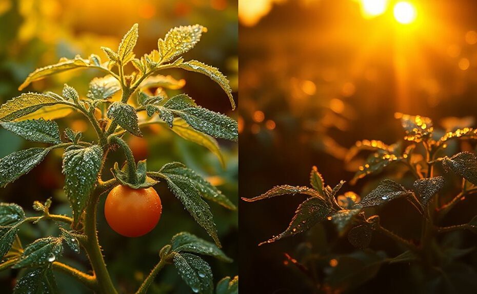 water plants early morning