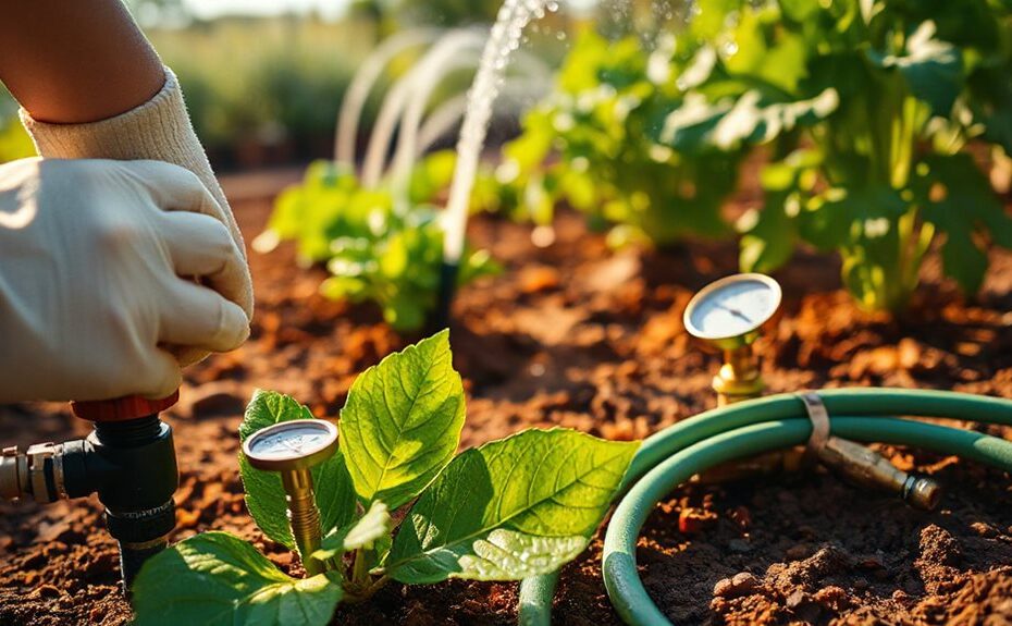 water plants on schedule