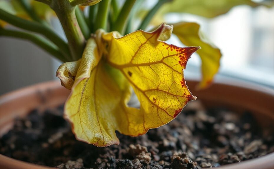 wilting crispy dry leaves