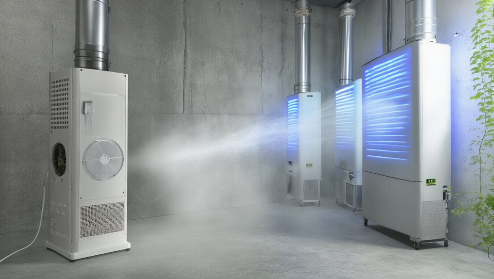 250 300 cfm purifier mid room near drafts
