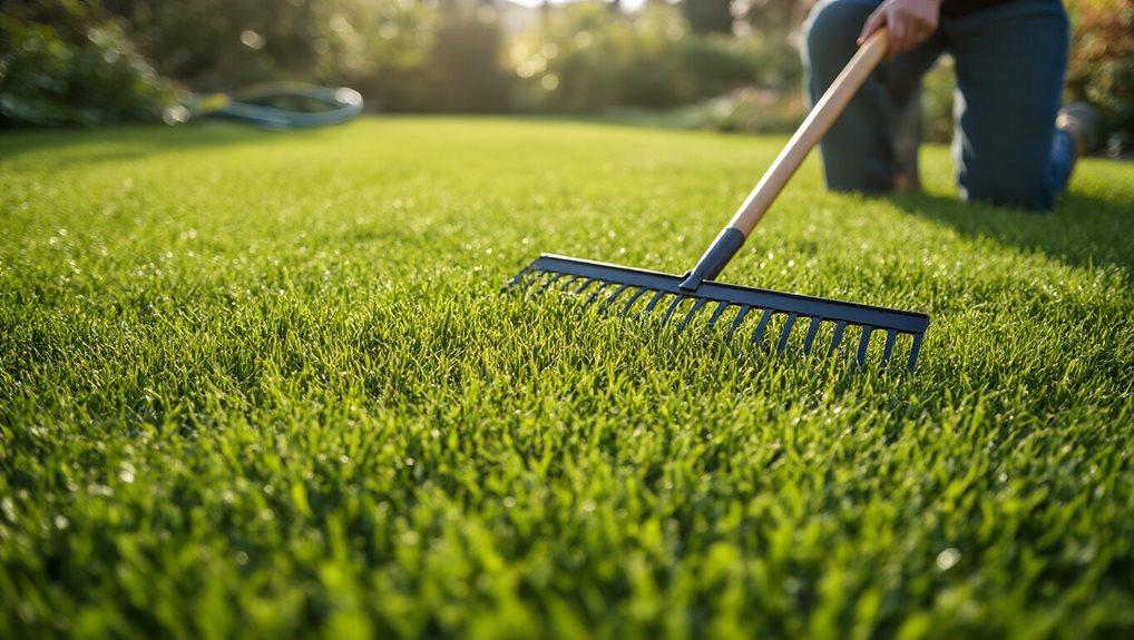 aerate overseed for level lawn
