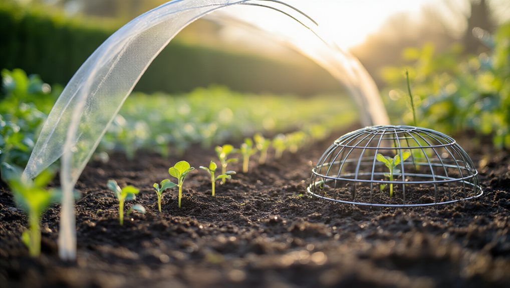 butterfly netting guards seedlings effectively