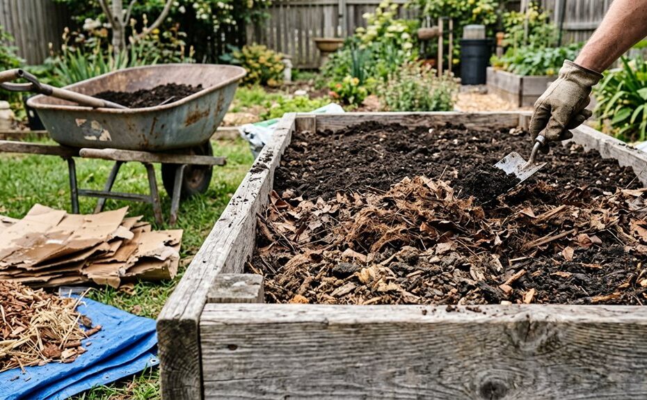 cheap ways to fill raised garden bed