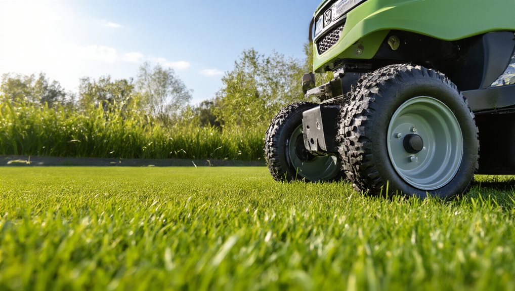 check tire pressure for even mowing