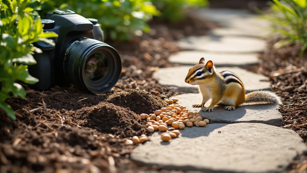 chipmunk digging driven by hoarded seeds