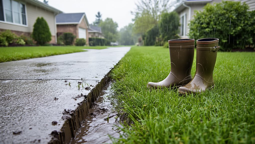 clay compacted soil causing yard flooding