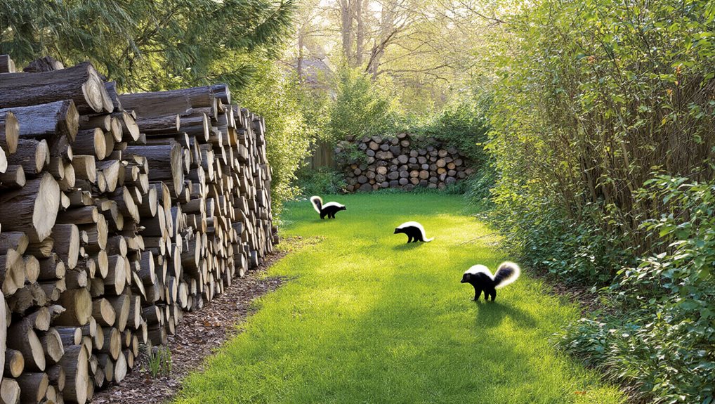 clear woodpiles and brush shelter