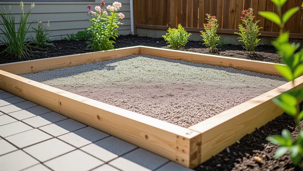 compacted gravel base with level pavers