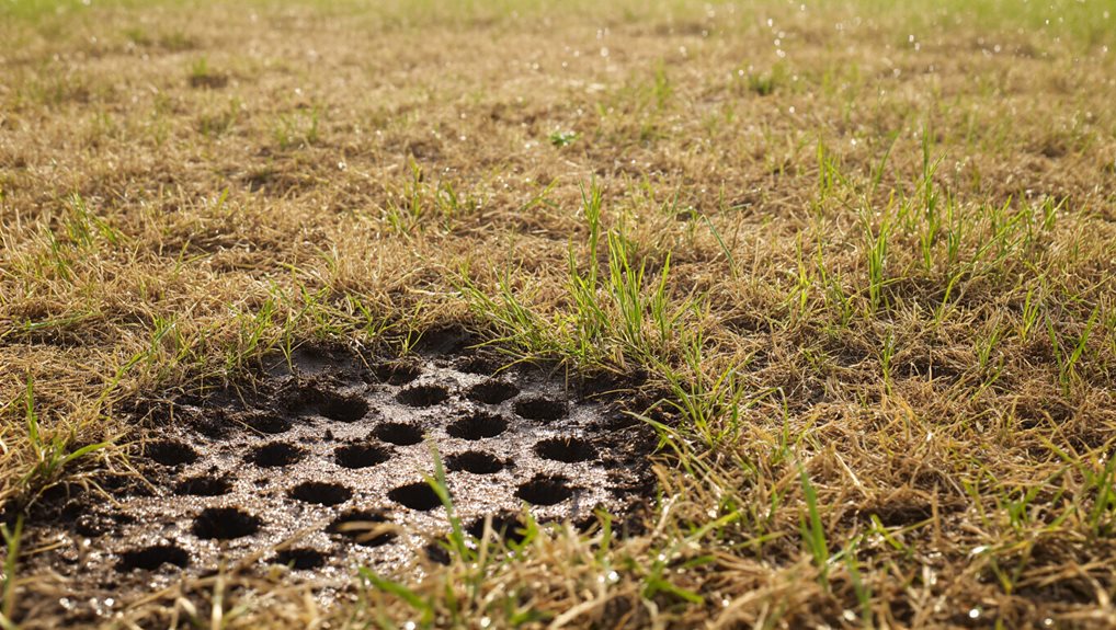 core aeration improves soil infiltration and growth