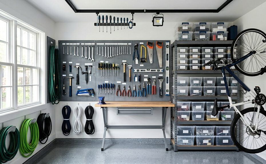 efficient small garage organization
