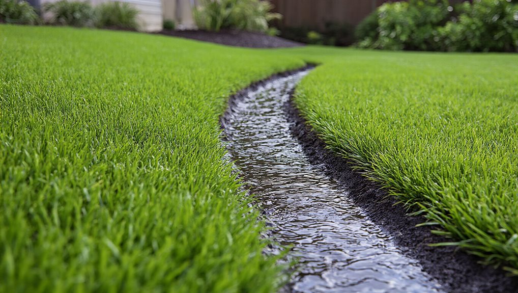 ensure proper slope add french drain