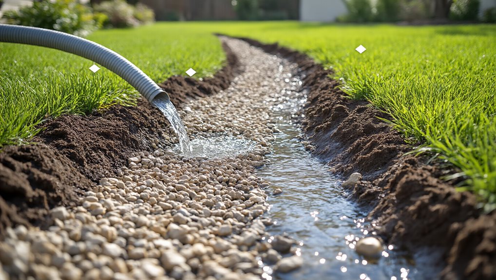 french drain subsurface water management system