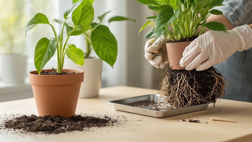 gently remove untangle replant roots