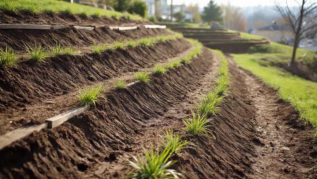 gradient driven slope stabilization with soil types and erosion indicators