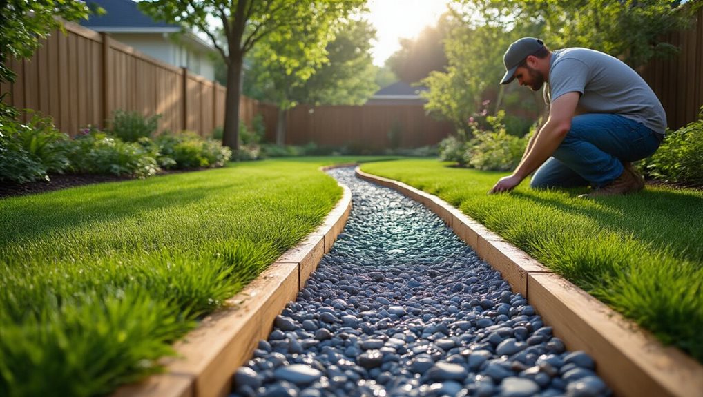 gravel trenches slow stormwater runoff