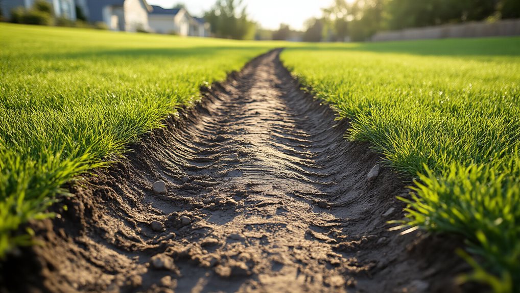 heavy equipment causes soil compaction and turf damage