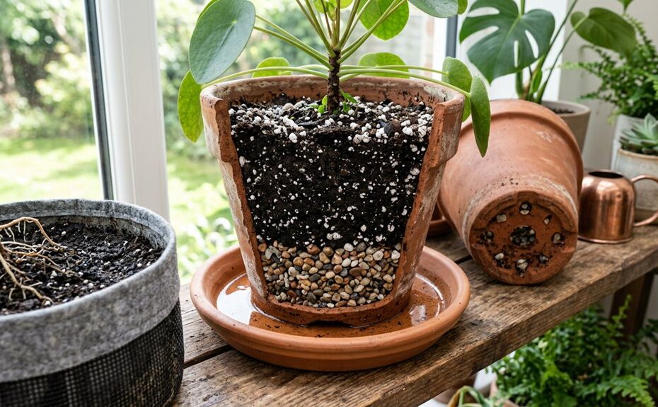 improving drainage for potted plants
