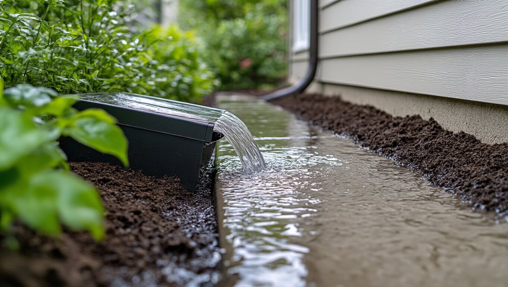 install splash block extending downspout