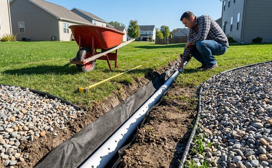installing a french drain in yard