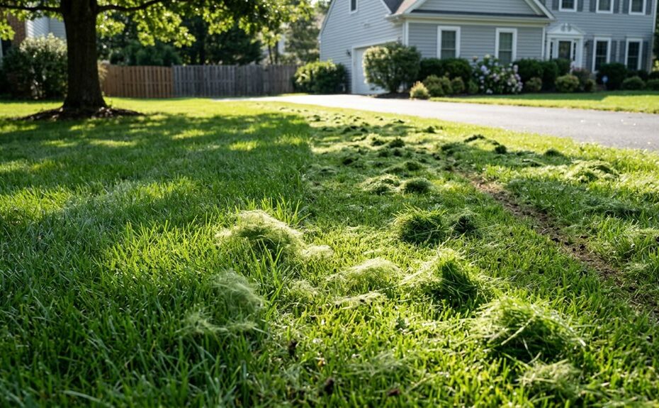 lawn mower creating grass clumps
