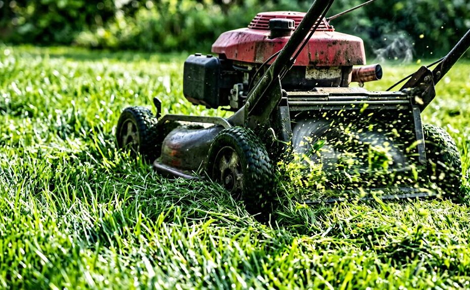 lawn mower loses power thick grass