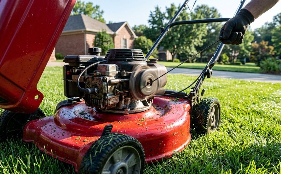 lawn mower starts then dies
